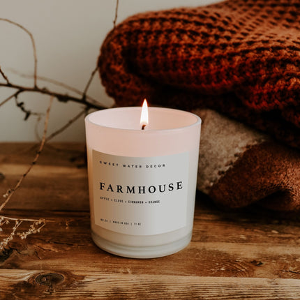 Farmhouse Soy Candle - White Jar - 11 oz - Tony's Home Furnishings