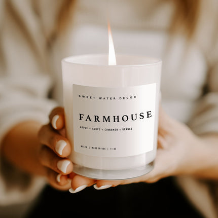 Farmhouse Soy Candle - White Jar - 11 oz - Tony's Home Furnishings