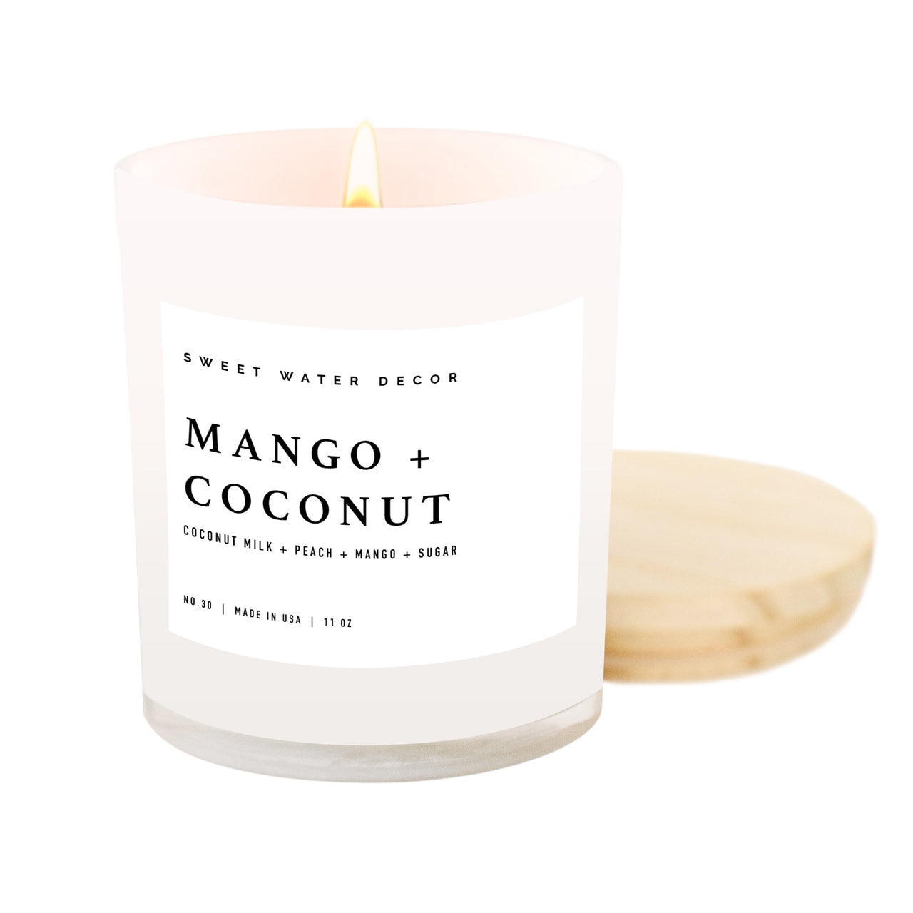 Mango and Coconut Soy Candle - White Jar - 11 oz - Tony's Home Furnishings
