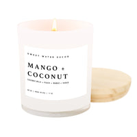 Thumbnail for Mango and Coconut Soy Candle - White Jar - 11 oz - Tony's Home Furnishings