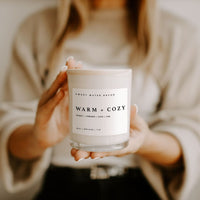 Thumbnail for Warm and Cozy Soy Candle - White Jar - 11 oz - Tony's Home Furnishings