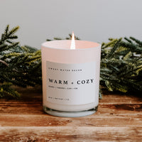 Thumbnail for Warm and Cozy Soy Candle - White Jar - 11 oz - Tony's Home Furnishings