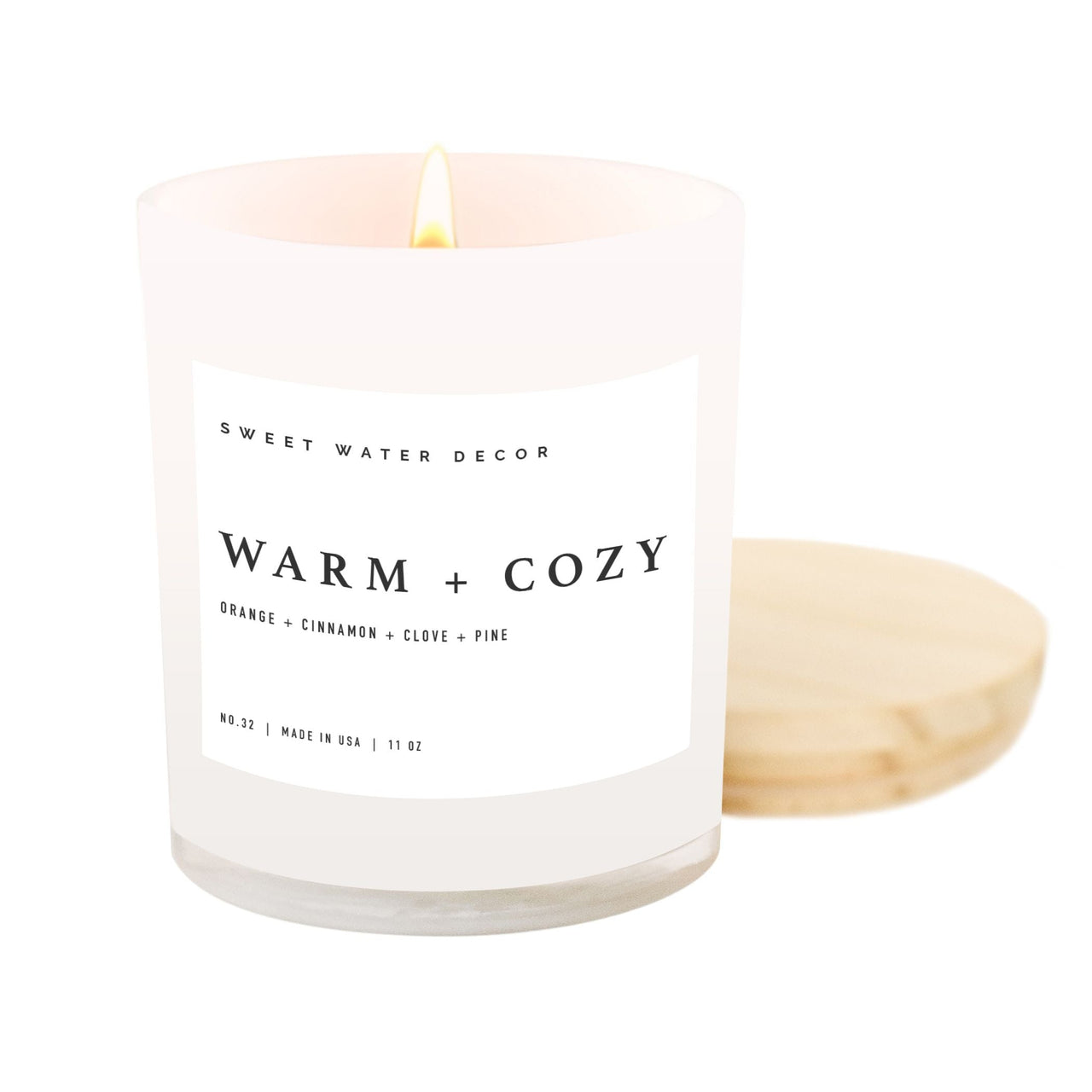 Warm and Cozy Soy Candle - White Jar - 11 oz - Tony's Home Furnishings