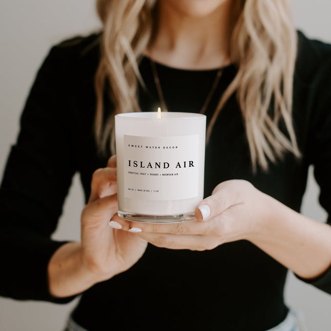 Island Air Soy Candle - White Jar - 11 oz - Tony's Home Furnishings