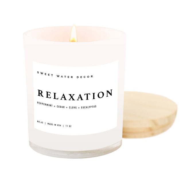 Relaxation Soy Candle - White Jar - 11 oz - Tony's Home Furnishings