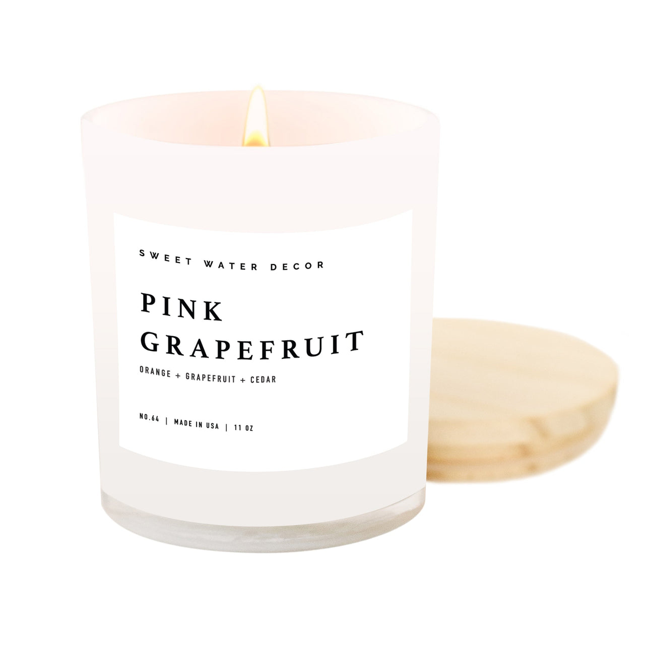 Pink Grapefruit Soy Candle - White Jar - 11 oz - Tony's Home Furnishings
