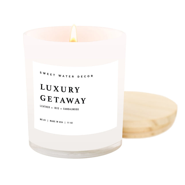 Luxury Getaway Soy Candle - White Jar - 11 oz - Tony's Home Furnishings