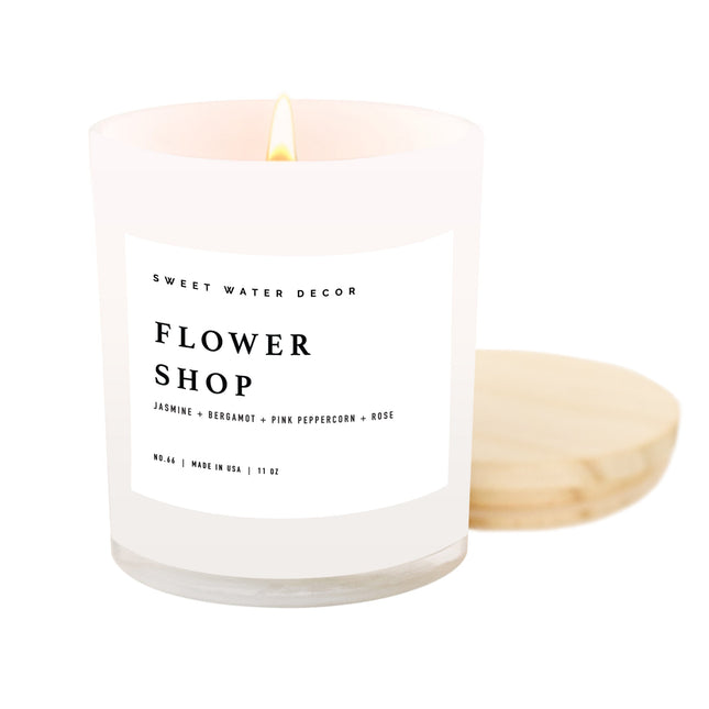 Flower Shop Soy Candle - White Jar - 11 oz - Tony's Home Furnishings