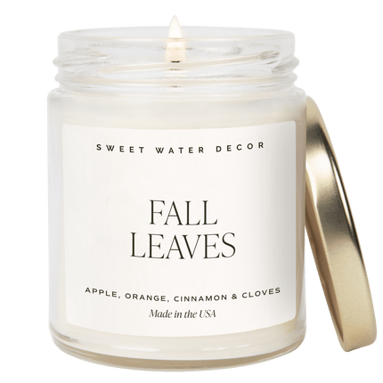 Fall Leaves Soy Candle - Clear Jar - 9 oz Sweet Water Decor 