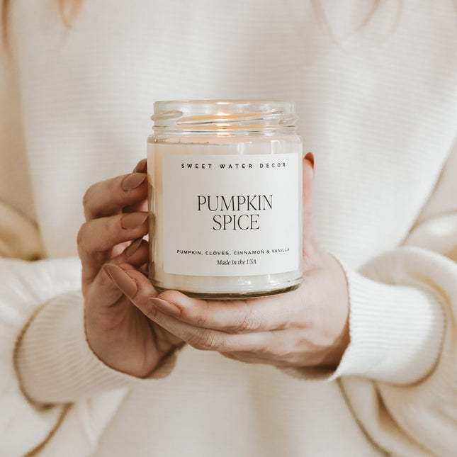 Pumpkin Spice Soy Candle | 9oz. Clear Jar - Tony's Home Furnishings