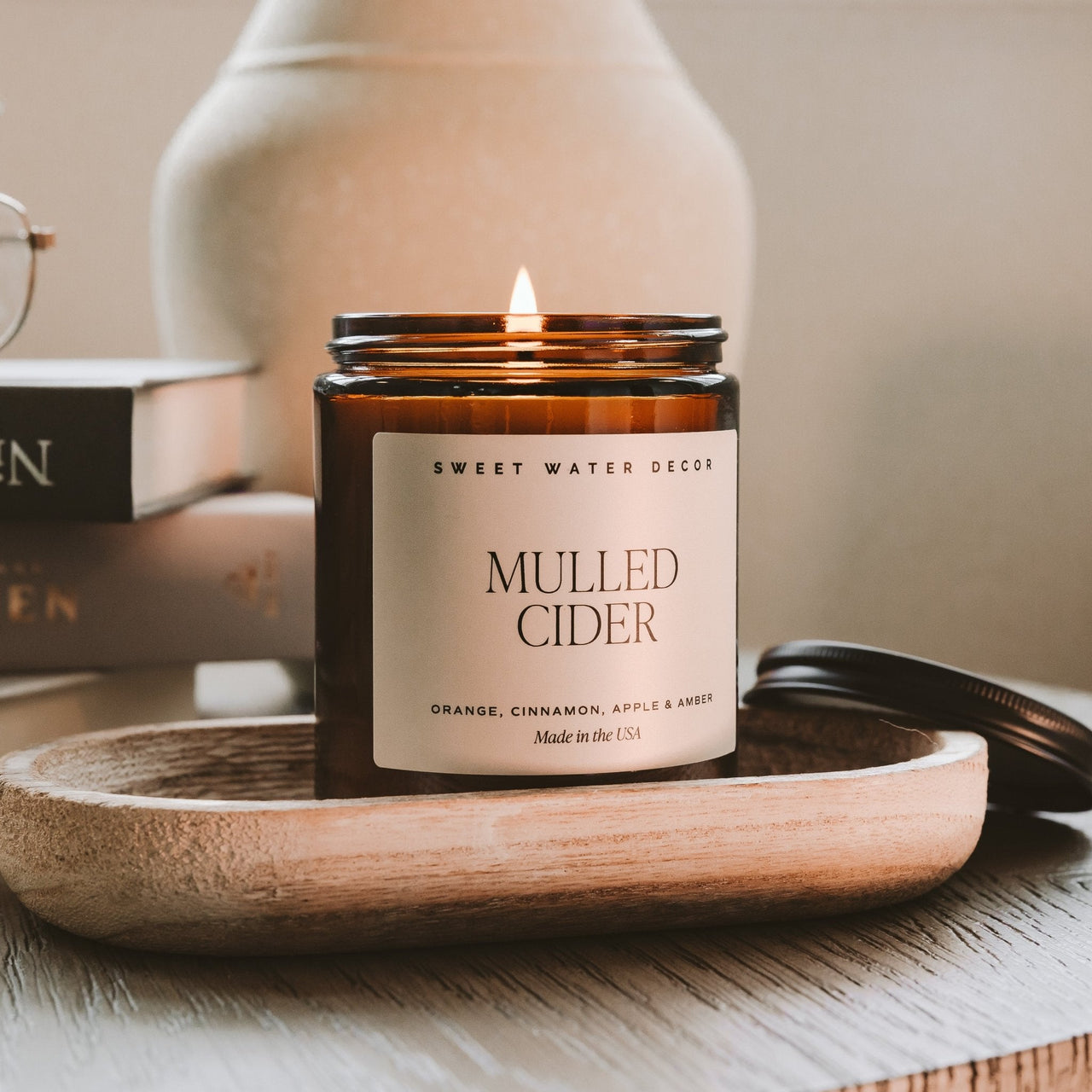 Mulled Cider Soy Candle - Amber Jar - 9 oz - Tony's Home Furnishings