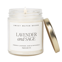 Thumbnail for Lavender and Sage Soy Candle - Clear Jar - 9 oz - Tony's Home Furnishings