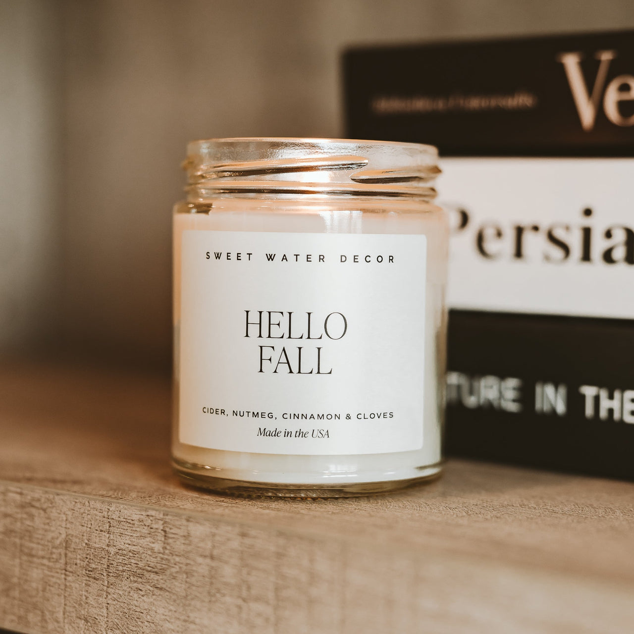 Hello Fall Soy Candle - Clear Jar - 9 oz - Tony's Home Furnishings