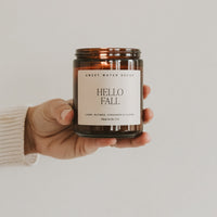Thumbnail for Hello Fall Soy Candle - Amber Jar - 9 oz - Tony's Home Furnishings