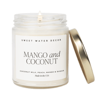 Thumbnail for Mango and Coconut Soy Candle - Clear Jar - 9 oz - Tony's Home Furnishings