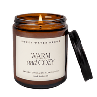 Thumbnail for Warm and Cozy Soy Candle - Amber Jar - 9 oz - Tony's Home Furnishings