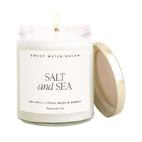Thumbnail for Salt and Sea Soy Candle - Clear Jar - 9 oz - Tony's Home Furnishings