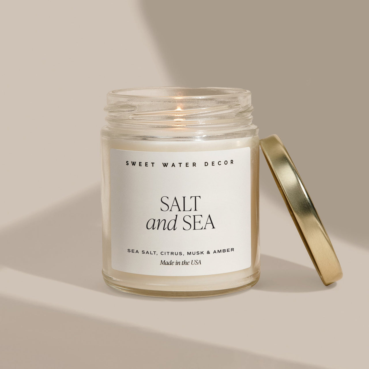 Salt and Sea Soy Candle - Clear Jar - 9 oz - Tony's Home Furnishings