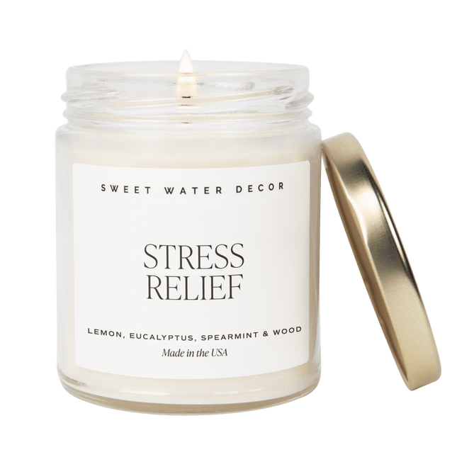 Stress Relief Soy Candle - Clear Jar - 9 oz - Tony's Home Furnishings