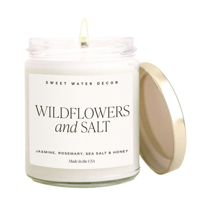 Wildflowers and Salt Soy Candle - Clear Jar - 9 oz - Tony's Home Furnishings