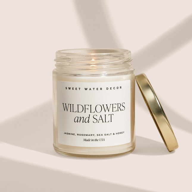 Wildflowers and Salt Soy Candle - Clear Jar - 9 oz - Tony's Home Furnishings