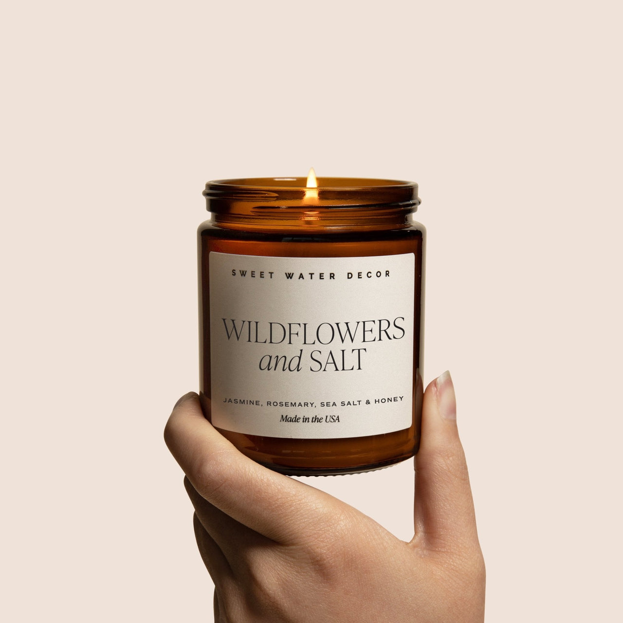Wildflowers and Salt Soy Candle - Amber Jar - 9 oz - Tony's Home Furnishings