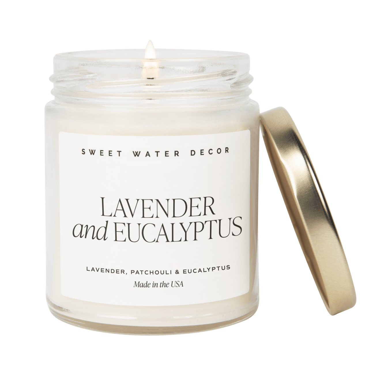 Lavender and Eucalyptus Soy Candle - Clear Jar - 9 oz - Tony's Home Furnishings