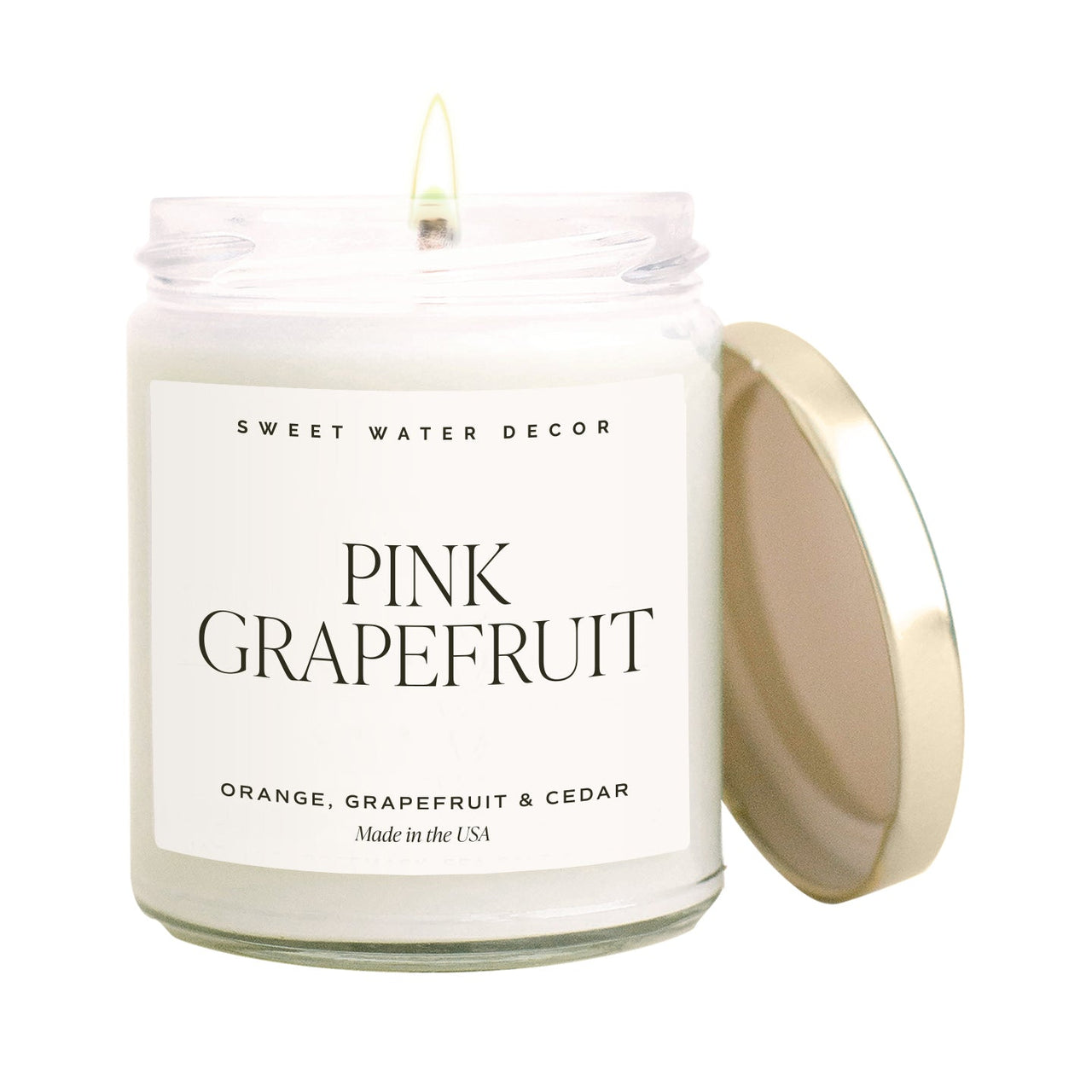 Pink Grapefruit Soy Candle - Clear Jar - 9 oz - Tony's Home Furnishings