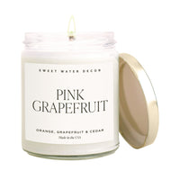 Thumbnail for Pink Grapefruit Soy Candle - Clear Jar - 9 oz - Tony's Home Furnishings