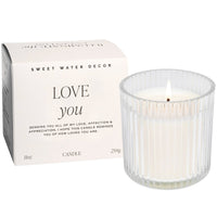 Thumbnail for Love You Fluted Soy Candle - Ribbed Glass Jar with Box - 11 oz - Tony's Home Furnishings