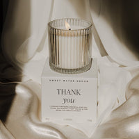Thumbnail for Thank You Soy Candle - Ribbed Glass Jar with Box - 11 oz - Tony's Home Furnishings