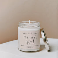 Thumbnail for Relax, Girl Soy Candle - Clear Jar - 9 oz - Tony's Home Furnishings