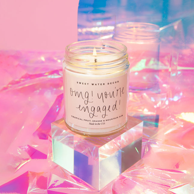 OMG! You're Engaged! Soy Candle - Clear Jar - 9 oz - Tony's Home Furnishings