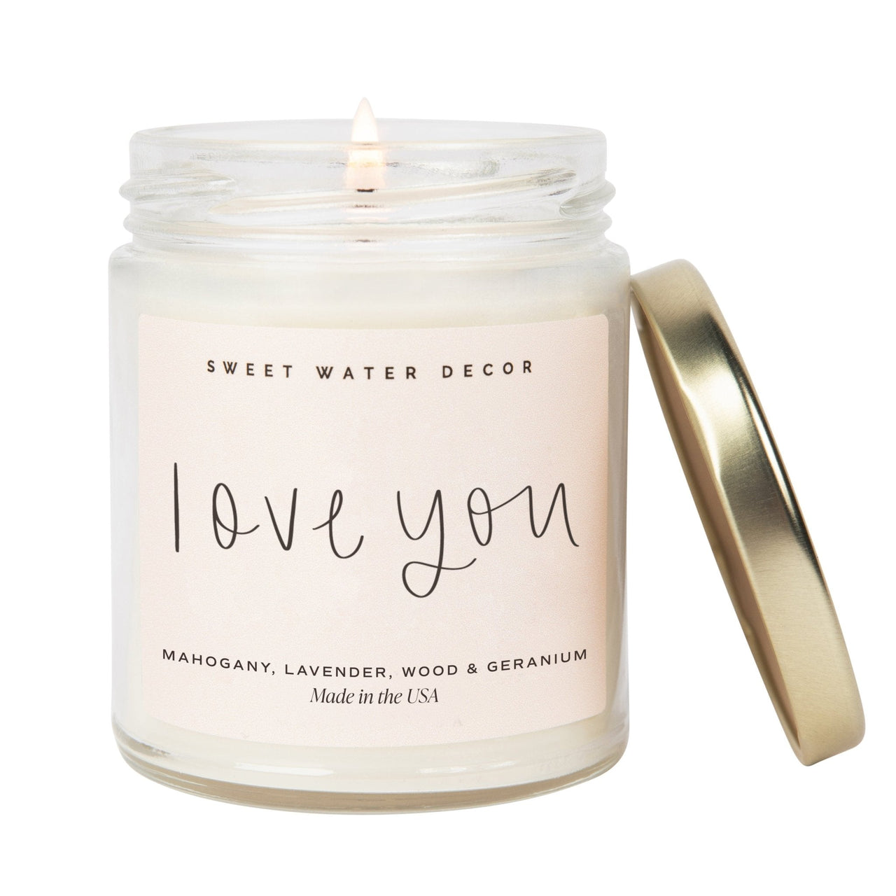 Love You Soy Candle - Clear Jar - 9 oz - Tony's Home Furnishings