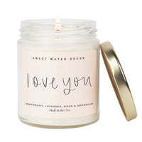Thumbnail for Love You Soy Candle - Clear Jar - 9 oz - Tony's Home Furnishings