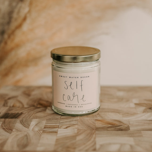 Self Care Soy Candle - Clear Jar - 9 oz - Tony's Home Furnishings