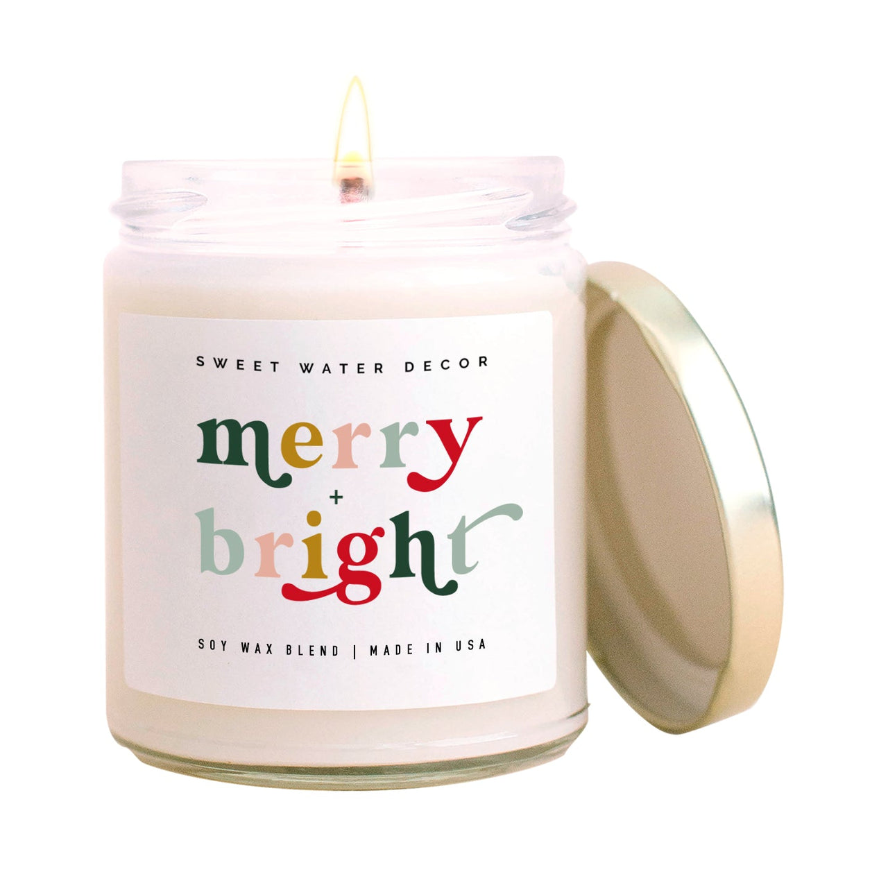 Merry and Bright Soy Candle - Clear Jar - 9 oz - Tony's Home Furnishings