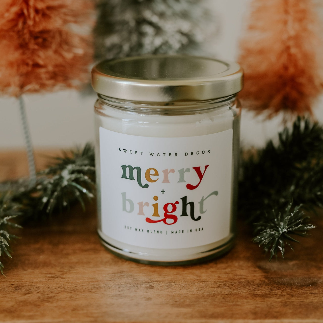 Merry and Bright Soy Candle - Clear Jar - 9 oz - Tony's Home Furnishings