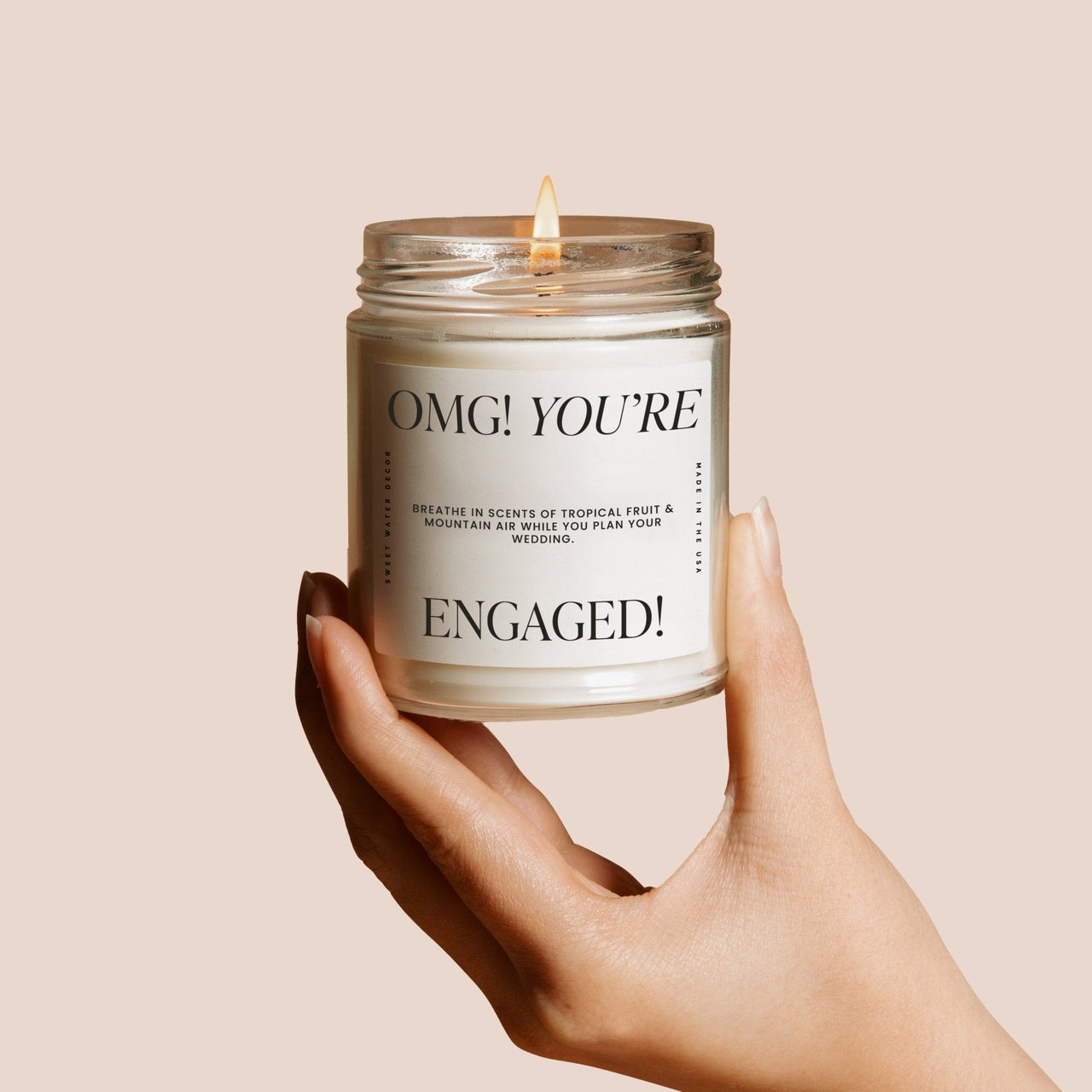 OMG! You're Engaged! Soy Candle - Large Quote Label - 9 oz - Tony's Home Furnishings