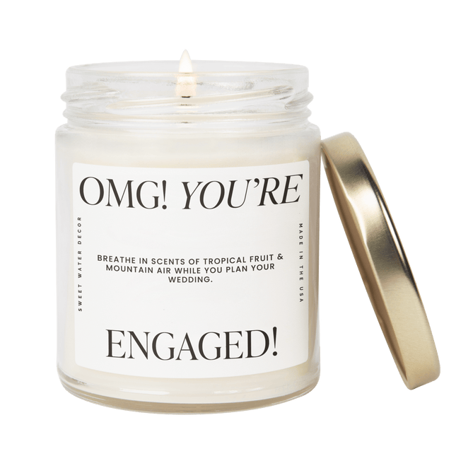 OMG! You're Engaged! Soy Candle - Large Quote Label - 9 oz - Tony's Home Furnishings