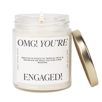 Thumbnail for OMG! You're Engaged! Soy Candle - Large Quote Label - 9 oz - Tony's Home Furnishings