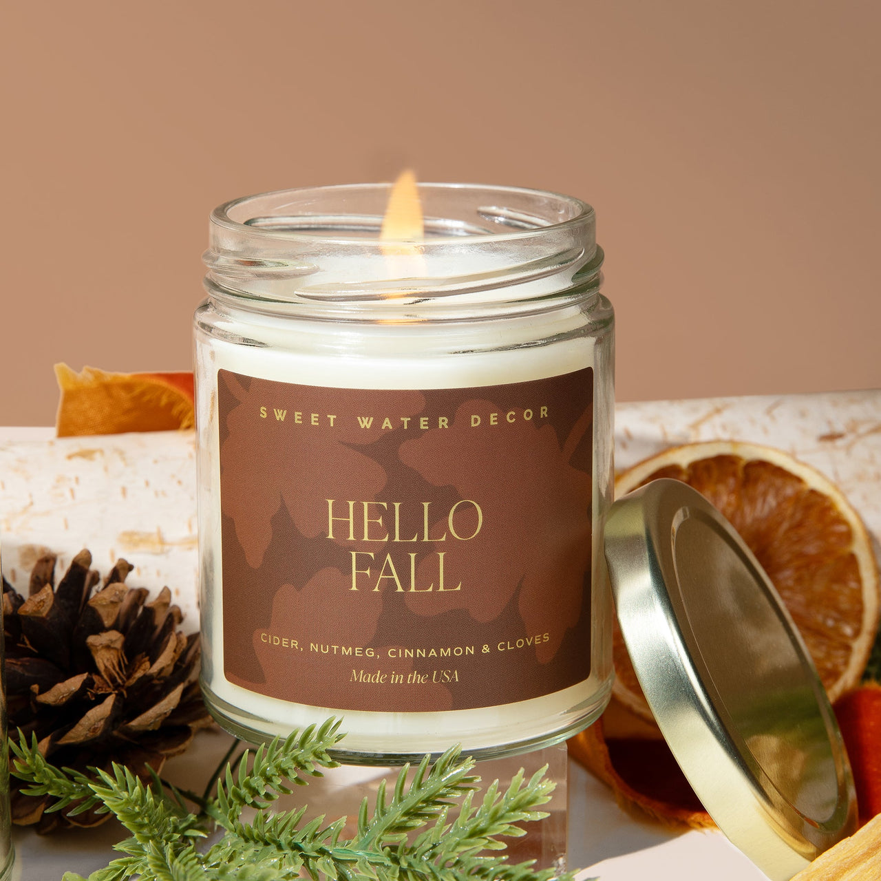 Hello Fall Soy Candle | 9oz. Clear Jar - Tony's Home Furnishings