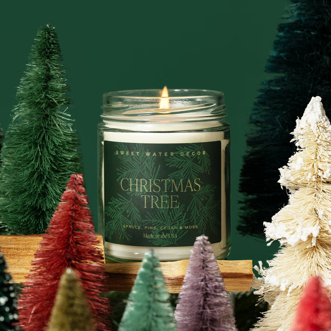 Christmas Tree Soy Candle - Clear Jar - 9 oz - Tony's Home Furnishings