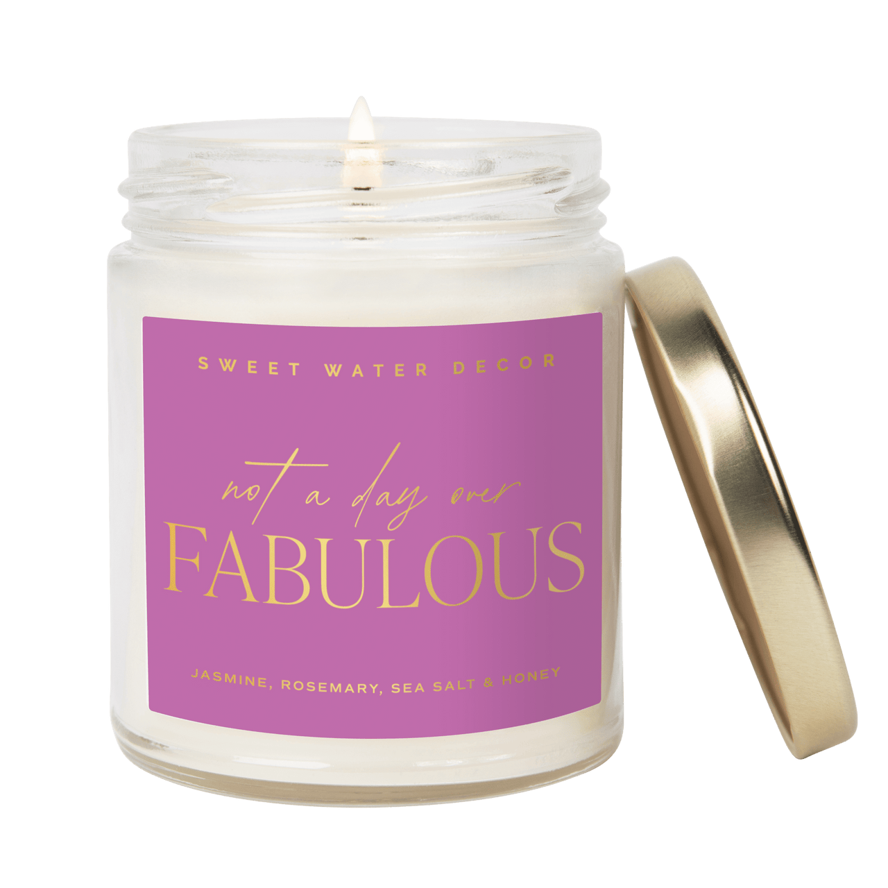 Not A Day Over Fabulous Soy Candle - Clear Jar - 9 oz (Wildflowers and Salt) - Tony's Home Furnishings