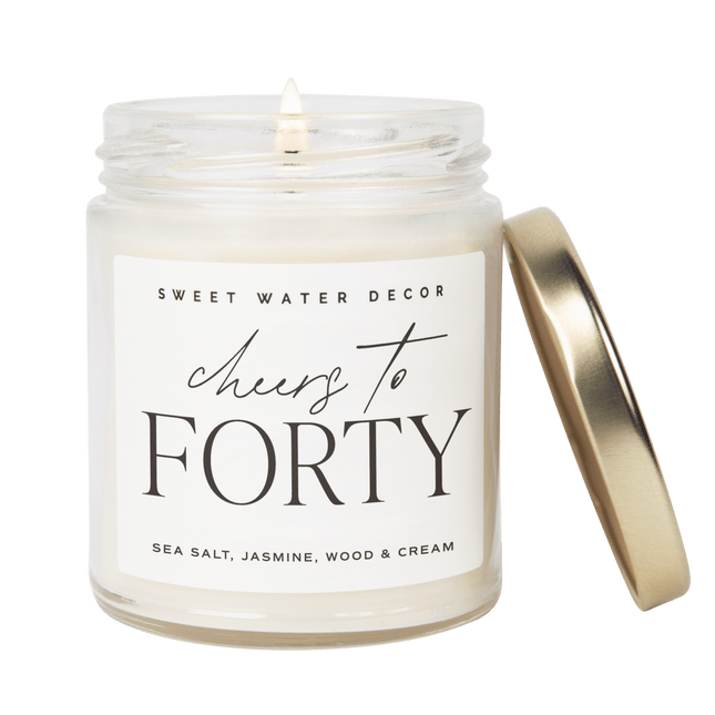 Cheers to Forty Soy Candle - Clear Jar - 9 oz - Tony's Home Furnishings