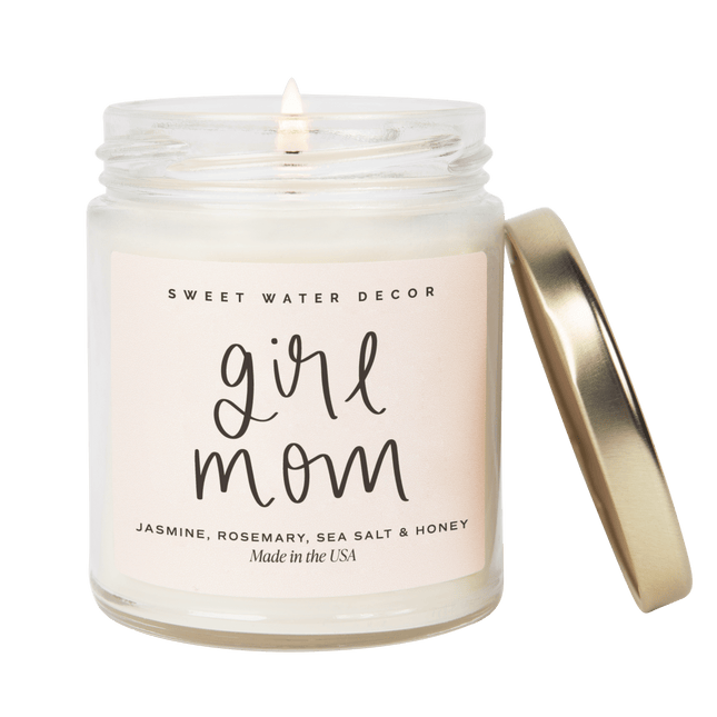 Girl Mom Soy Candle - Clear Jar - 9 oz (Wildflowers and Salt) - Tony's Home Furnishings