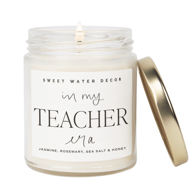 In My Teacher Era Soy Candle - Clear Jar - 9 oz (Wildflowers and Salt) - Tony's Home Furnishings