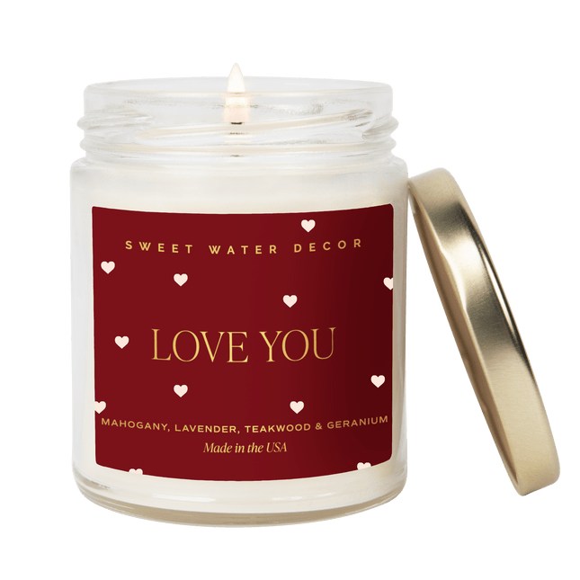 Love You Soy Candle - Clear Jar - 9 oz - Tony's Home Furnishings