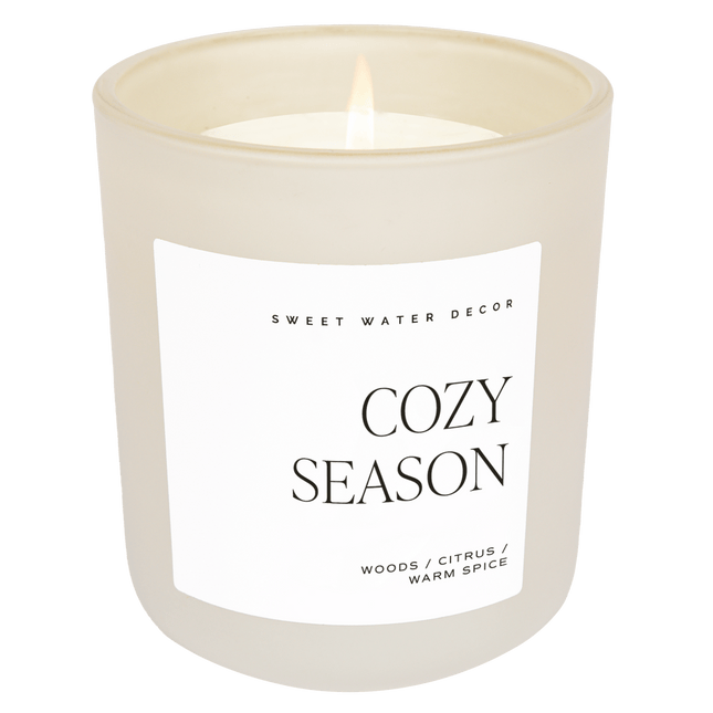 Cozy Season Soy Candle - Tan Matte Jar - 15 oz - Tony's Home Furnishings