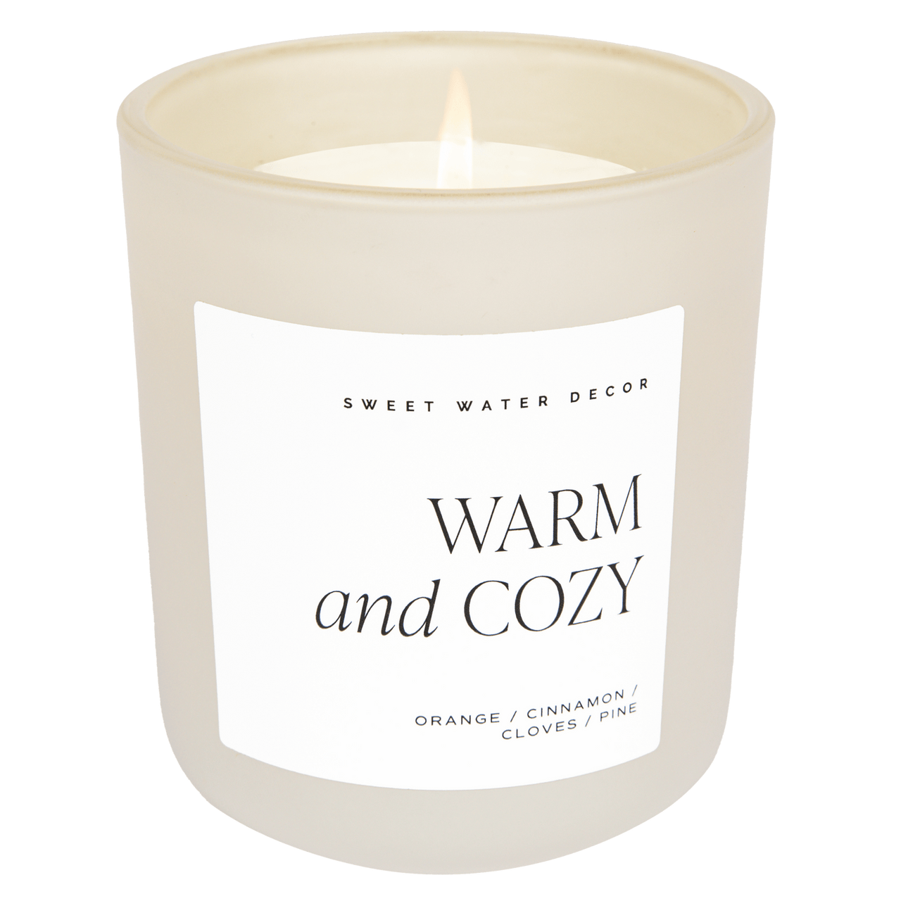 Warm and Cozy Soy Candle - Tan Matte Jar - 15 oz - Tony's Home Furnishings
